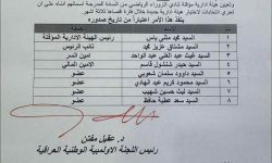 بالوثيقة : اللجنة الأولمبية الوطنية تشكل هيئة إدارية جديدة لنادي الزوراء.